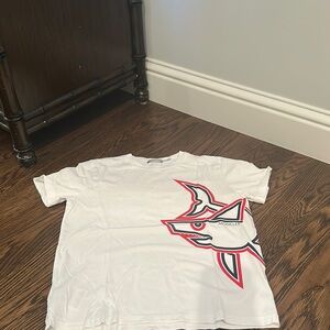 Moncler White and Red Star Graphic Tee